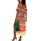 Zambia Christmas Summer Maxi Dress African Animals Tree Snowflakes and National Emblem - African Pride