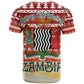Zambia Christmas T shirt African Animals Tree Snowflakes and National Emblem - African Pride