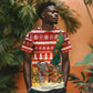 Zambia Christmas T shirt African Animals Tree Snowflakes and National Emblem - African Pride