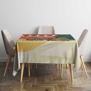 Zambia Christmas Tablecloth African Animals Tree Snowflakes and National Emblem - African Pride