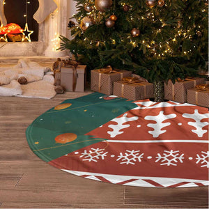 Zambia Christmas Tree Skirt African Animals Tree Snowflakes and National Emblem - African Pride