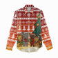 Zambia Christmas Women Casual Shirt African Animals Tree Snowflakes and National Emblem - African Pride