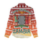 Zambia Christmas Women Casual Shirt African Animals Tree Snowflakes and National Emblem - African Pride