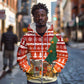 Zambia Christmas Zip Hoodie African Animals Tree Snowflakes and National Emblem - African Pride