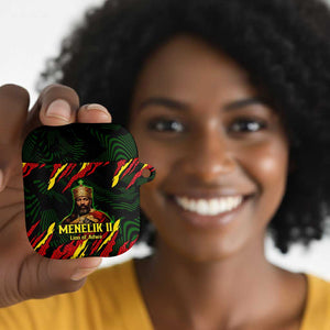 Menelik II AirPods Case with Lion of Adwa Title, Battle of Adwa 1896 Graphic and Bold Pan-African - African Pride