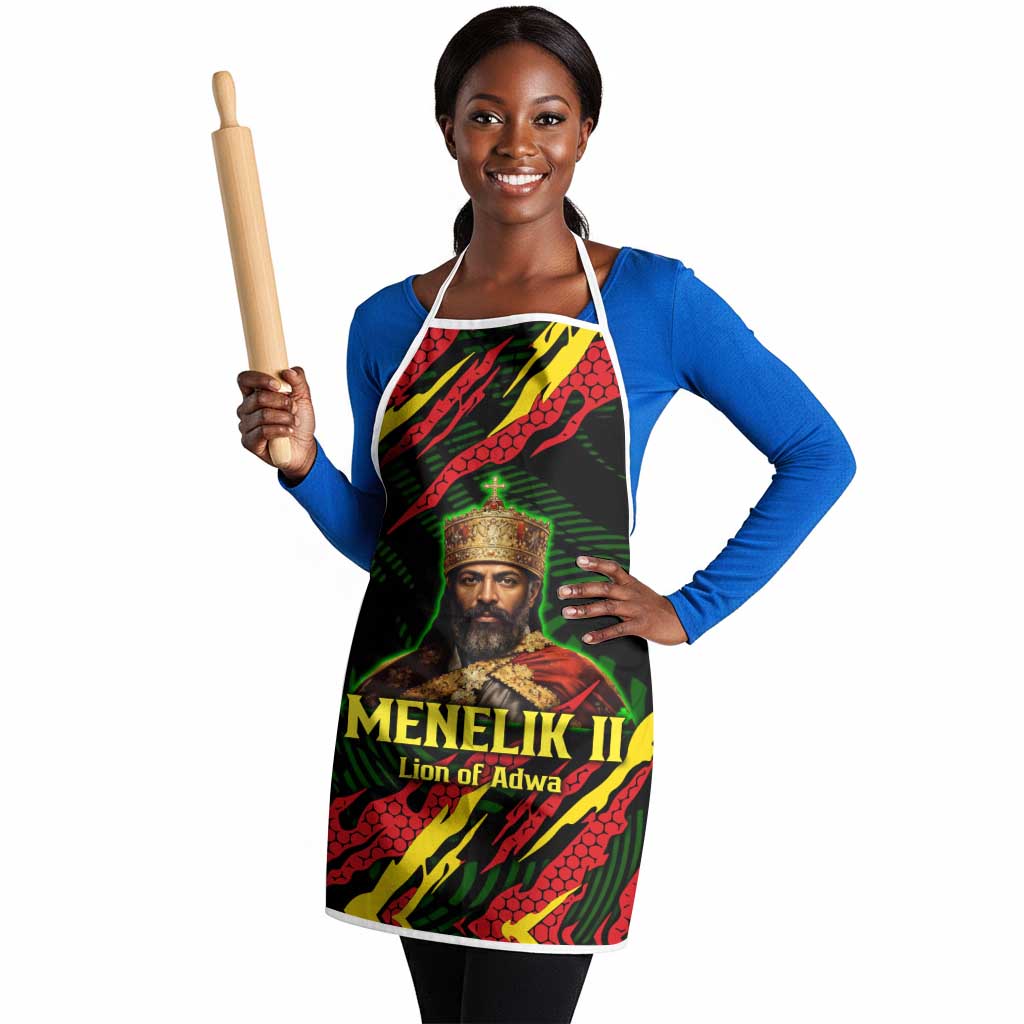 Menelik II Apron with Lion of Adwa Title, Battle of Adwa 1896 Graphic and Bold Pan-African - African Pride