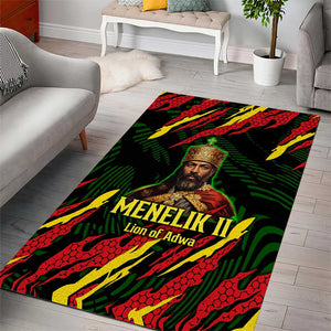 Menelik II Area Rug with Lion of Adwa Title, Battle of Adwa 1896 Graphic and Bold Pan-African - African Pride