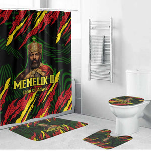 Menelik II Bathroom Set with Lion of Adwa Title, Battle of Adwa 1896 Graphic and Bold Pan-African - African Pride