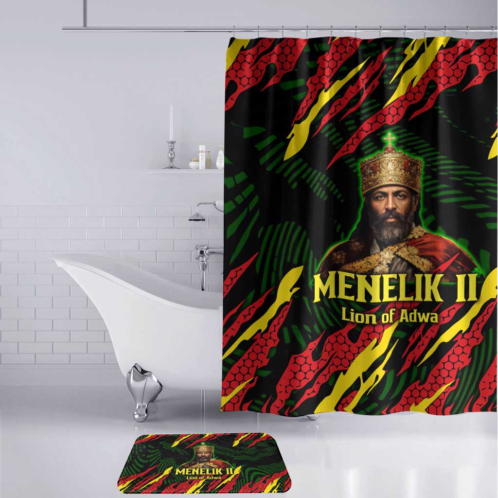 Menelik II Bathroom Set with Lion of Adwa Title, Battle of Adwa 1896 Graphic and Bold Pan-African - African Pride
