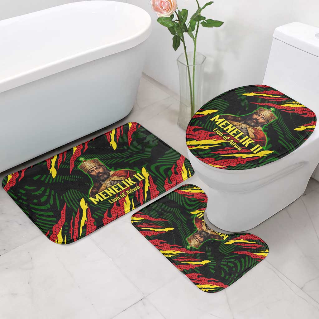 Menelik II Bathroom Set with Lion of Adwa Title, Battle of Adwa 1896 Graphic and Bold Pan-African - African Pride