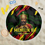 Menelik II Beach Blanket with Lion of Adwa Title, Battle of Adwa 1896 Graphic and Bold Pan-African - African Pride