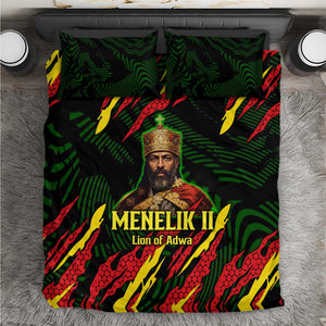 Menelik II Bedding Set with Lion of Adwa Title, Battle of Adwa 1896 Graphic and Bold Pan-African - African Pride