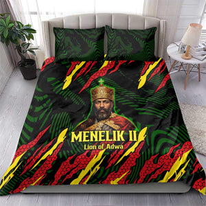 Menelik II Bedding Set with Lion of Adwa Title, Battle of Adwa 1896 Graphic and Bold Pan-African - African Pride