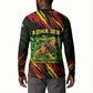 Menelik II Button Sweatshirt with Lion of Adwa Title, Battle of Adwa 1896 Graphic and Bold Pan-African