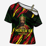 Menelik II Cross Shoulder Shirt with Lion of Adwa Title, Battle of Adwa 1896 Graphic and Bold Pan-African - African Pride