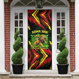 Menelik II Door Cover with Lion of Adwa Title, Battle of Adwa 1896 Graphic and Bold Pan-African - African Pride