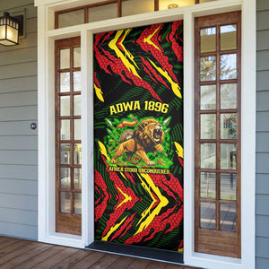 Menelik II Door Cover with Lion of Adwa Title, Battle of Adwa 1896 Graphic and Bold Pan-African - African Pride