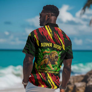Menelik II Hawaiian Shirt with Lion of Adwa Title, Battle of Adwa 1896 Graphic and Bold Pan-African - African Pride
