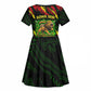 Menelik II Kid Short Sleeve Dress with Lion of Adwa Title, Battle of Adwa 1896 Graphic and Bold Pan-African - African Pride