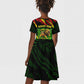 Menelik II Kid Short Sleeve Dress with Lion of Adwa Title, Battle of Adwa 1896 Graphic and Bold Pan-African - African Pride