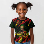 Menelik II Kid T shirt with Lion of Adwa Title, Battle of Adwa 1896 Graphic and Bold Pan-African - African Pride