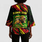 Menelik II Kimono Sleeve Blouse with Lion of Adwa Title, Battle of Adwa 1896 Graphic and Bold Pan-African - African Pride
