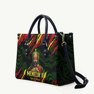 Menelik II Leather Bag with Lion of Adwa Title, Battle of Adwa 1896 Graphic and Bold Pan-African - African Pride