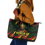 Menelik II Leather Tote Bag with Lion of Adwa Title, Battle of Adwa 1896 Graphic and Bold Pan-African - African Pride