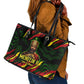Menelik II Leather Tote Bag with Lion of Adwa Title, Battle of Adwa 1896 Graphic and Bold Pan-African - African Pride