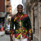 Menelik II Long Sleeve Button Shirt with Lion of Adwa Title, Battle of Adwa 1896 Graphic and Bold Pan-African - African Pride