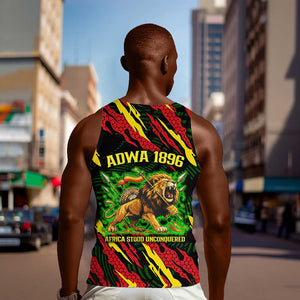Menelik II Men Tank Top with Lion of Adwa Title, Battle of Adwa 1896 Graphic and Bold Pan-African - African Pride