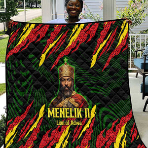Menelik II Quilt with Lion of Adwa Title, Battle of Adwa 1896 Graphic and Bold Pan-African - African Pride
