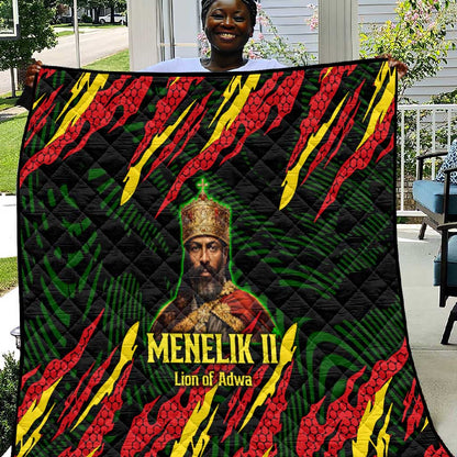 Menelik II Quilt with Lion of Adwa Title, Battle of Adwa 1896 Graphic and Bold Pan-African - African Pride