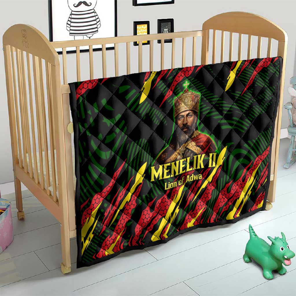 Menelik II Quilt with Lion of Adwa Title, Battle of Adwa 1896 Graphic and Bold Pan-African - African Pride
