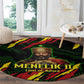 Menelik II Round Carpet with Lion of Adwa Title, Battle of Adwa 1896 Graphic and Bold Pan-African - African Pride