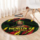 Menelik II Round Carpet with Lion of Adwa Title, Battle of Adwa 1896 Graphic and Bold Pan-African - African Pride