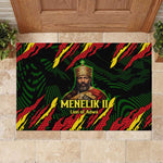 Menelik II Rubber Doormat with Lion of Adwa Title, Battle of Adwa 1896 Graphic and Bold Pan-African - African Pride