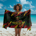 Menelik II Sarong with Lion of Adwa Title, Battle of Adwa 1896 Graphic and Bold Pan-African - African Pride
