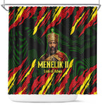 Menelik II Shower Curtain with Lion of Adwa Title, Battle of Adwa 1896 Graphic and Bold Pan-African - African Pride