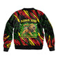 Menelik II Sleeve Zip Bomber Jacket with Lion of Adwa Title, Battle of Adwa 1896 Graphic and Bold Pan-African - African Pride