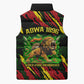 Menelik II Sleeveless Puffer Jacket with Lion of Adwa Title, Battle of Adwa 1896 Graphic and Bold Pan-African - African Pride