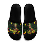 Menelik II Slide Sandals with Lion of Adwa Title, Battle of Adwa 1896 Graphic and Bold Pan-African - African Pride