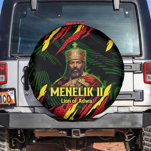 Menelik II Spare Tire Cover with Lion of Adwa Title, Battle of Adwa 1896 Graphic and Bold Pan-African - African Pride