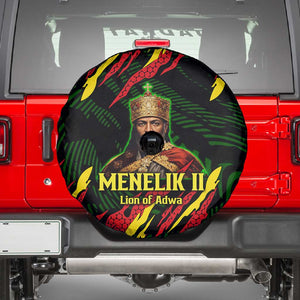 Menelik II Spare Tire Cover with Lion of Adwa Title, Battle of Adwa 1896 Graphic and Bold Pan-African - African Pride