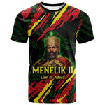 Menelik II T shirt with Lion of Adwa Title, Battle of Adwa 1896 Graphic and Bold Pan-African - African Pride