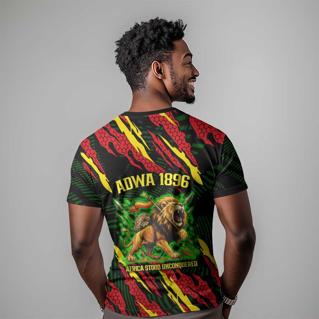 Menelik II T shirt with Lion of Adwa Title, Battle of Adwa 1896 Graphic and Bold Pan-African - African Pride