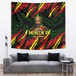 Menelik II Tapestry with Lion of Adwa Title, Battle of Adwa 1896 Graphic and Bold Pan-African - African Pride