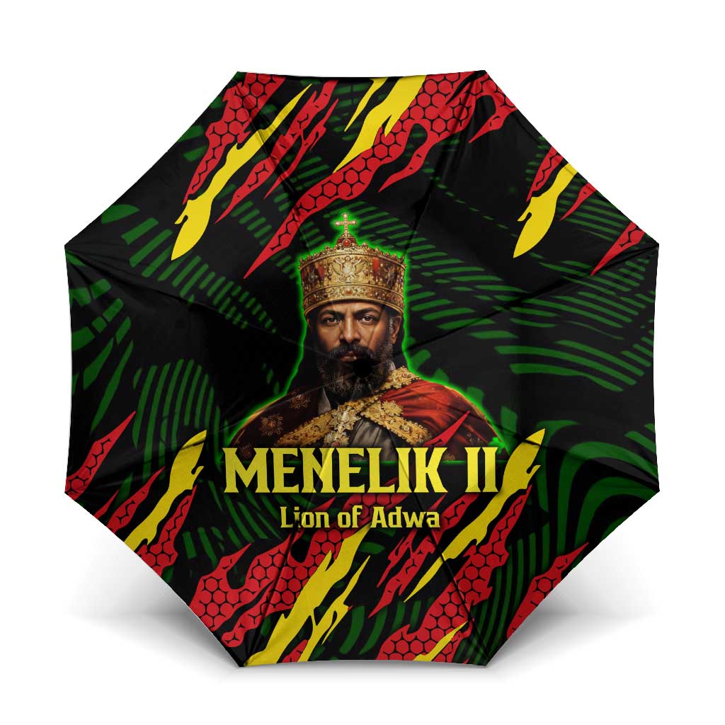 Menelik II Umbrella with Lion of Adwa Title, Battle of Adwa 1896 Graphic and Bold Pan-African - African Pride