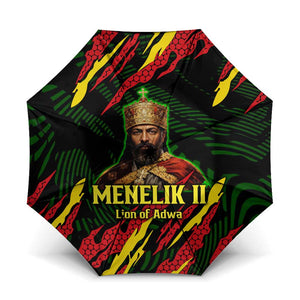 Menelik II Umbrella with Lion of Adwa Title, Battle of Adwa 1896 Graphic and Bold Pan-African - African Pride