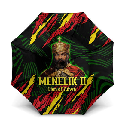 Menelik II Umbrella with Lion of Adwa Title, Battle of Adwa 1896 Graphic and Bold Pan-African - African Pride